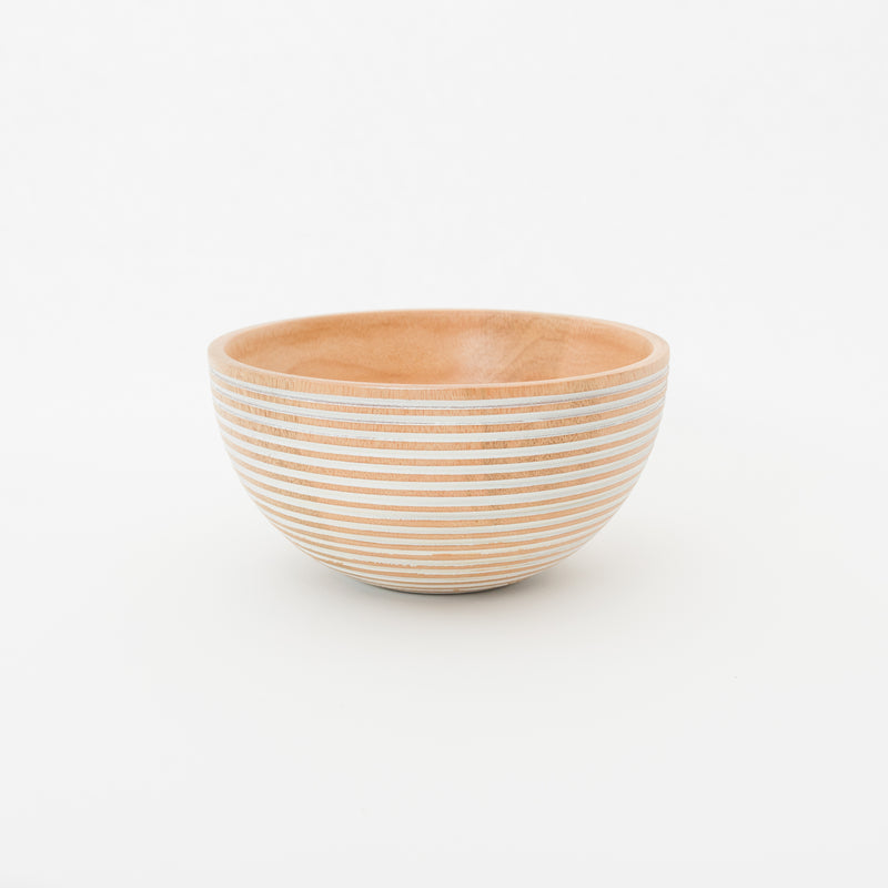 Striped Mango Wood Bowl