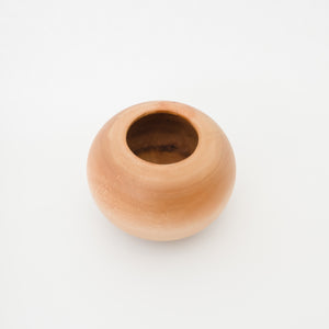 Round Wooden Vase - Short